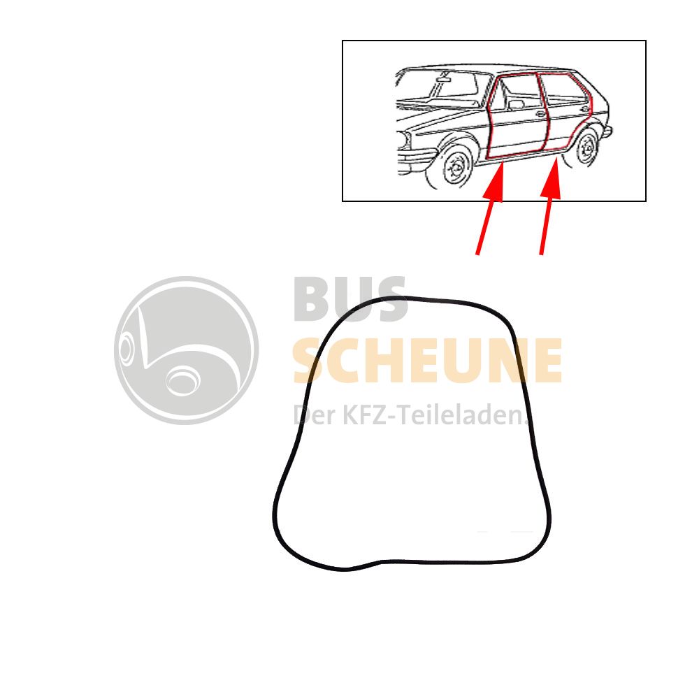 VW Golf Jetta 1 Türdichtung Dichtung Tür Fahrer-Beifahrertür 173837911H  Ersatzteile günstig kaufen
